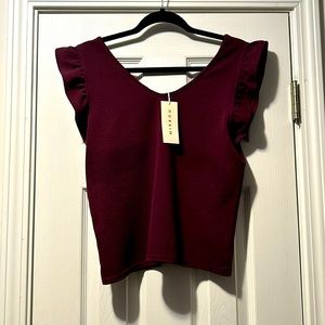 🌺NWT Mirrou Boutique Ruffle Sleeveless Blouse